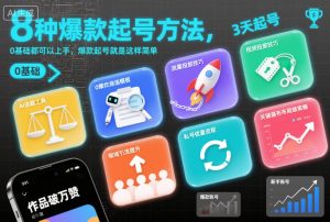 8种爆款起号方法，0基础都可以上手，爆款起号就是这样简单-网创项目