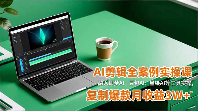 AI剪辑全案例实操课，融入即梦AI、豆包AI、星绘AI等工具实操，复制爆款月收益3W+-网创项目
