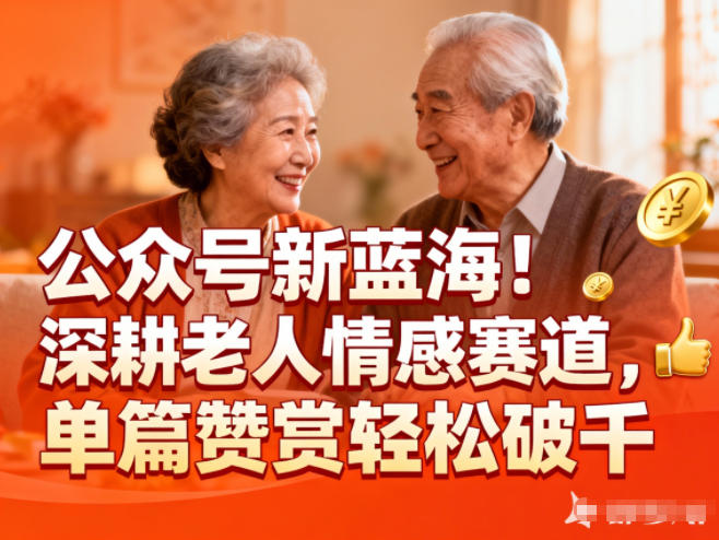 公众号新蓝海！深耕老人情感赛道，单篇赞赏轻松破1k-网创项目