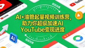 AI+油管起量视频训练营，助力你超级加速AI YouTube变现进度-网创项目