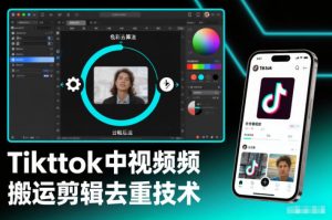 Tiktok中视频纯搬运剪辑去重技术，外来技术，自行测试-网创项目