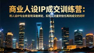 商业人设IP成交训练营-12月:将人设IP与业务变现深度绑定,从流量到信任再到成交闭环-网创项目