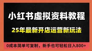 小红书虚拟资料项目:最新搜索流变现玩法,0成本简单可复制,一人多店打法,新手日入800+-网创项目