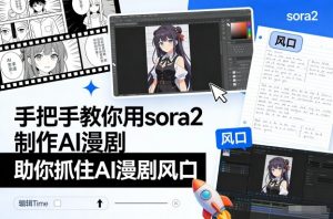 手把手教你用sora2制作AI漫剧,助你抓住AI漫剧风口-网创项目