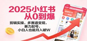 2025小红书从0到爆:剪辑实操,多赛道变现,暴力起号,零基础也能月入破W-网创项目