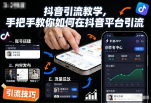 抖音引流教学,手把手教你如何在抖音平台引流-网创项目