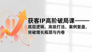 获客IP高阶破局课,底层逻辑、高级打法、案例复盘,突破增长瓶颈与内卷-网创项目
