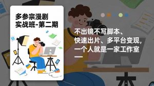 多参 宗漫剧实操班2.0-更新,不出镜不写脚本、快速出片、多平台变现,一个人就是一家工作室-网创项目