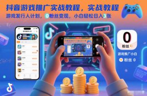 抖音游戏推广实战教程,游戏发行人计划,0粉丝变现,小白轻松日入3张-网创项目