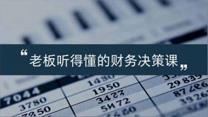 老板能听得懂的财务决策课,报表解读、数据洞察、风险识别,用财务驱动业务增长-网创项目