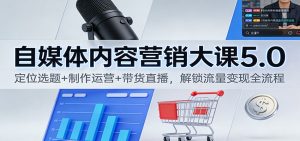 自媒体内容营销大课5.0：定位选题+制作运营+带货直播，解锁流量变现全流程-网创项目