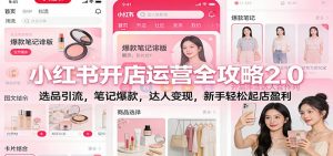 小红书开店运营全攻略2.0：选品引流，笔记爆款，达人变现，新手轻松起店盈利-网创项目