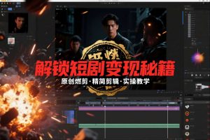 短剧拉新之原创燃剪精简剪辑实操课，解锁短剧变现秘籍-网创项目