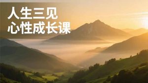 人生三见心性成长课，见天地众生自己，搞透人性安顿身心，活出清晰自我，内在富足无价-网创项目