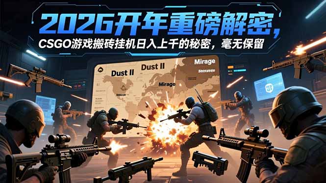 2026开年重磅解密，CSGO游戏搬砖挂机日入上千的秘密，毫无保留-网创项目
