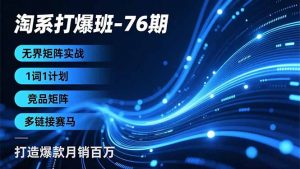淘系打爆班-76期，无界矩阵实战，1词1计划、竞品矩阵、多链接赛马，打造爆款月销百万-网创项目