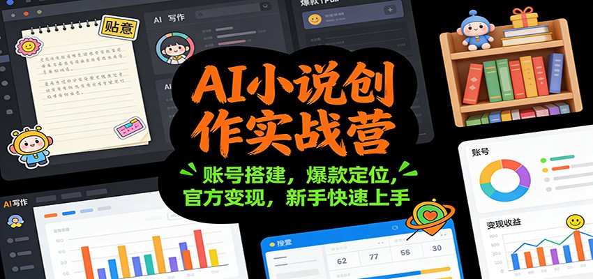 AI小说创作实战营：账号搭建，爆款定位，官方变现，新手快速上手-网创项目