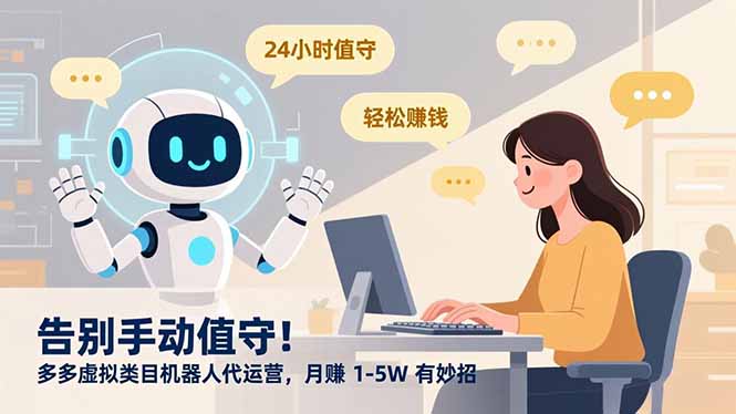 告别手动值守！多多虚拟类目机器人代运营，月赚 1-5W 有妙招-网创项目
