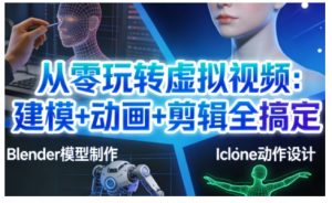 从零玩转虚拟视频:建模+动画+剪辑全搞定,轻松创作出专业级的虚拟视频内容-网创项目