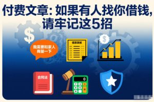 付费文章:如果有人找你借钱,请牢记这5招-网创项目