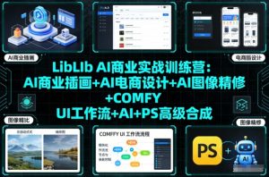 LibLIb AI商业实战训练营:AI商业插画+AI电商设计+AI图像精修+COMFY UI工作流+AI+PS高级合成-网创项目