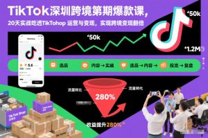 TikTok深圳跨境第2期爆款课，20天实战吃透TikTok Shop运营与变现，实现跨境变现翻倍-网创项目