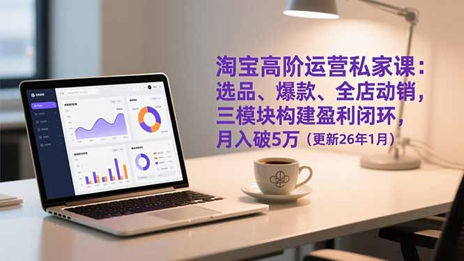 淘宝高阶运营私家课：选品、爆款、全店动销，三模块构建盈利闭环，月入破5万(更新26年1月-网创项目