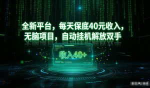 最新看广平台,每天保底30-4米,无脑项目,自动挂G解放双手【揭秘】-网创项目