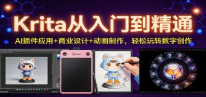 Krita从入门到精通：AI插件应用+商业设计+动画制作，轻松玩转数字创作-网创项目