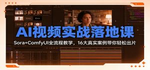 AI视频实战落地课：Sora+ComfyUI全流程教学，16大真实案例带你轻松出片-网创项目