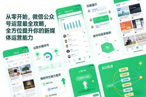 从零开始，微信公众号运营最全攻略，全方位提升你的新媒体运营能力-网创项目