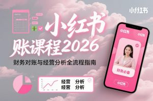 小红书对账课程2026，财务对账与经营分析全流程指南-网创项目