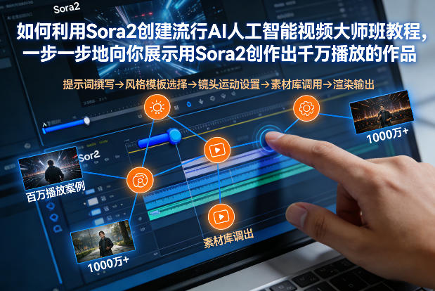如何利用Sora2创建流行AI人工智能视频大师班，一步一步地向你展示用Sora2创作出千万播放的作品-网创项目