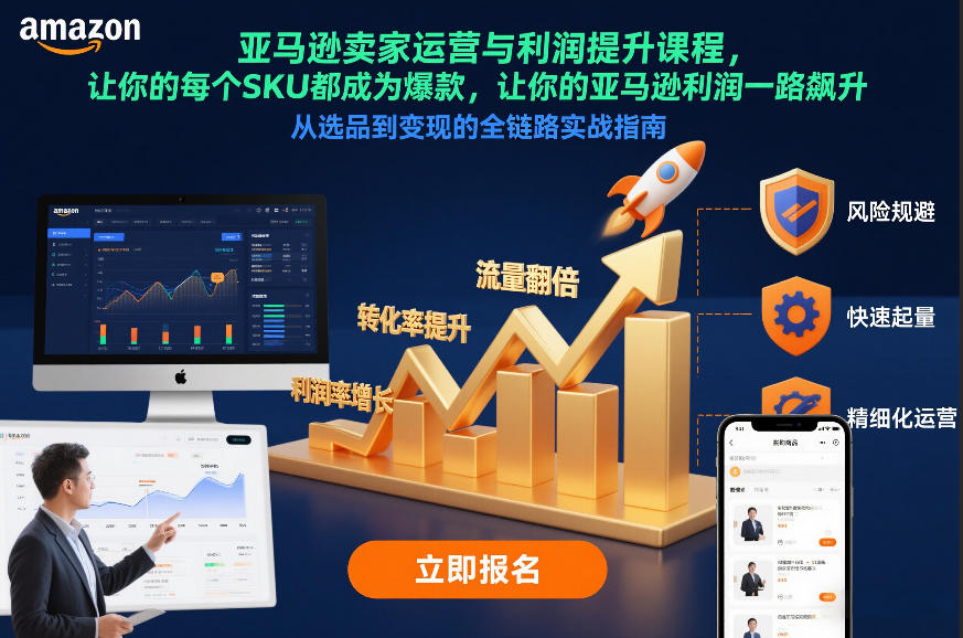 亚马逊卖家运营与利润提升课程，让你的每个SKU都成为爆款，让你的亚马逊利润一路飙升(更新12月)-网创项目
