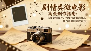 剧情类微电影高效制作指南：从策划到成片，六步打造盈利作品，单作品盈利达数万元-网创项目