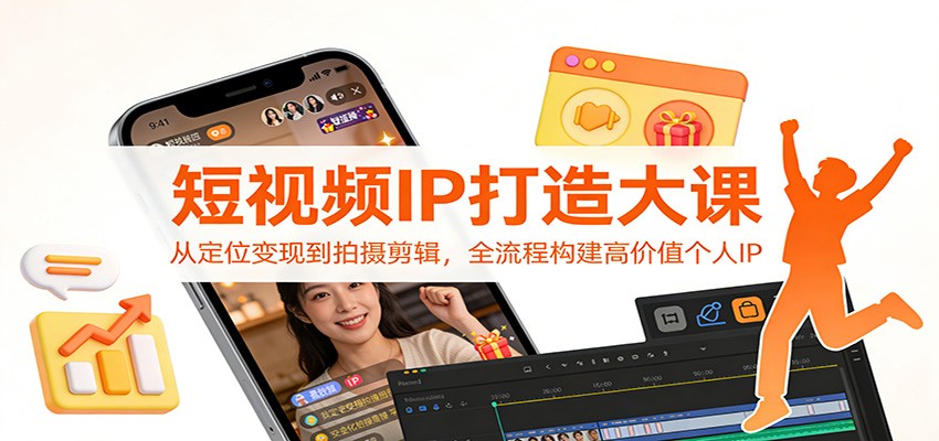 短视频IP打造大课：从定位变现到拍摄剪辑，全流程构建高价值个人IP-网创项目