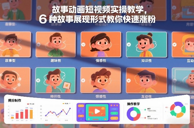 故事动画短视频实操教学，6种故事展现形式教你快速涨粉-网创项目