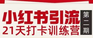 小红书引流21天打卡训练营第二期,助你快速打通小红书私域引流打粉-网创项目