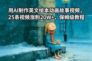 用AI制作英文绘本动画故事视频，25条视频涨粉20W+，保姆级教程-网创项目