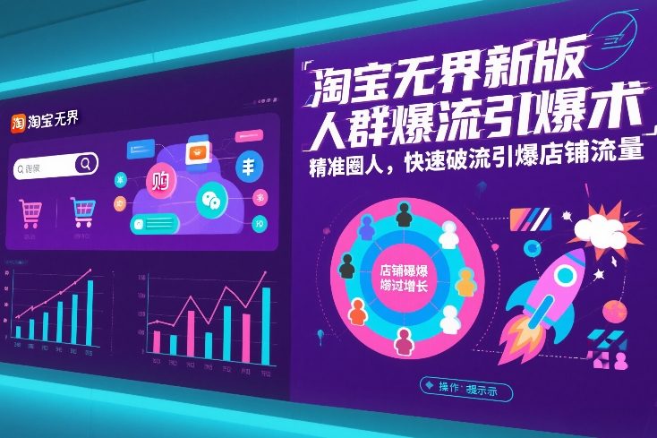 淘宝无界新版人群爆流引爆术，精准圈人，快速破流引爆店铺流量-网创项目
