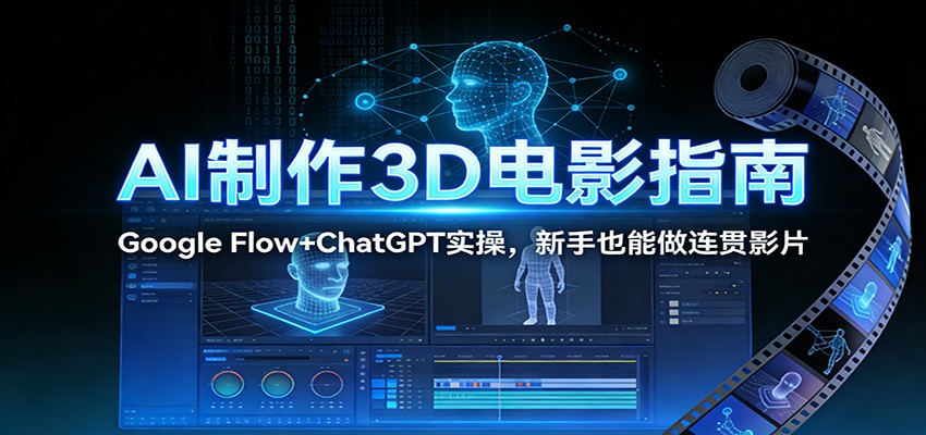 AI制作3D电影指南：Google Flow+ChatGPT实操，新手也能做连贯影片-网创项目