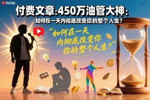 付费文章：450万油管大神：如何在一天内彻底改变你的整个人生？-网创项目