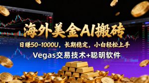 【海外美金AI搬砖】Vegas交易技术+聪明软件,日赚50-1000U,长期稳定,小白轻松上手。-网创项目