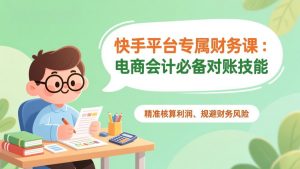 快手平台专属财务课:电商会计必备对账技能,精准核算利润、规避财务风险-网创项目