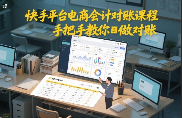 快手平台电商会计对账课程，手把手教你做对账-网创项目