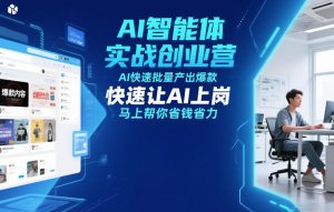 AI智能体实战创业营12月23-25号线下课，AI快速批量产出爆款，快速让AI上岗，马上帮你省钱省力-网创项目