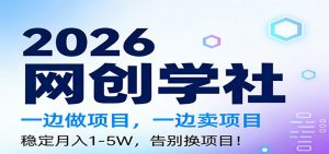 2026一边做项目，一边卖项目，稳定月入1-5W，告别换项目-网创项目