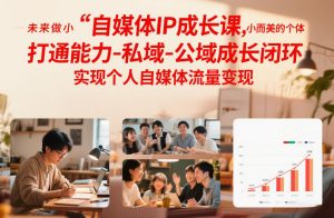 自媒体IP成长课，未来做小而美的个体，打通能力-私域-公域成长闭环，实现个人自媒体流量变现-网创项目