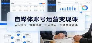 自媒体账号运营变现课:人设定位、爆款选题、广告植入,打通商业闭环-网创项目