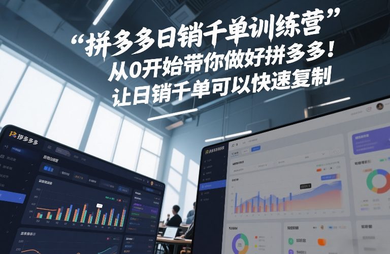 拼多多日销千单训练营，从0开始带你做好拼多多，让日销千单可以快速复制(更新26年1月)-网创项目
